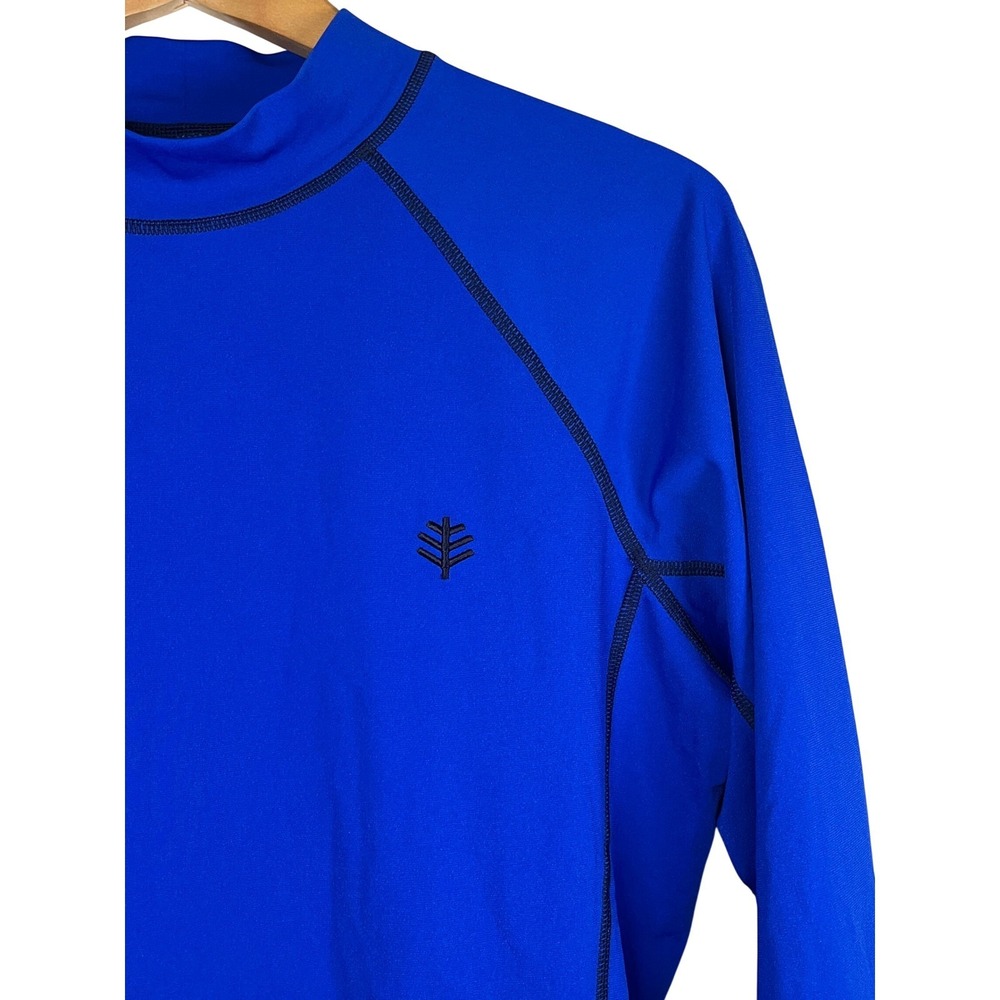 Coolibar Tulum Surf Rash Guard Small Blue Long Sleeve UPF 50+ Swim Top 03505